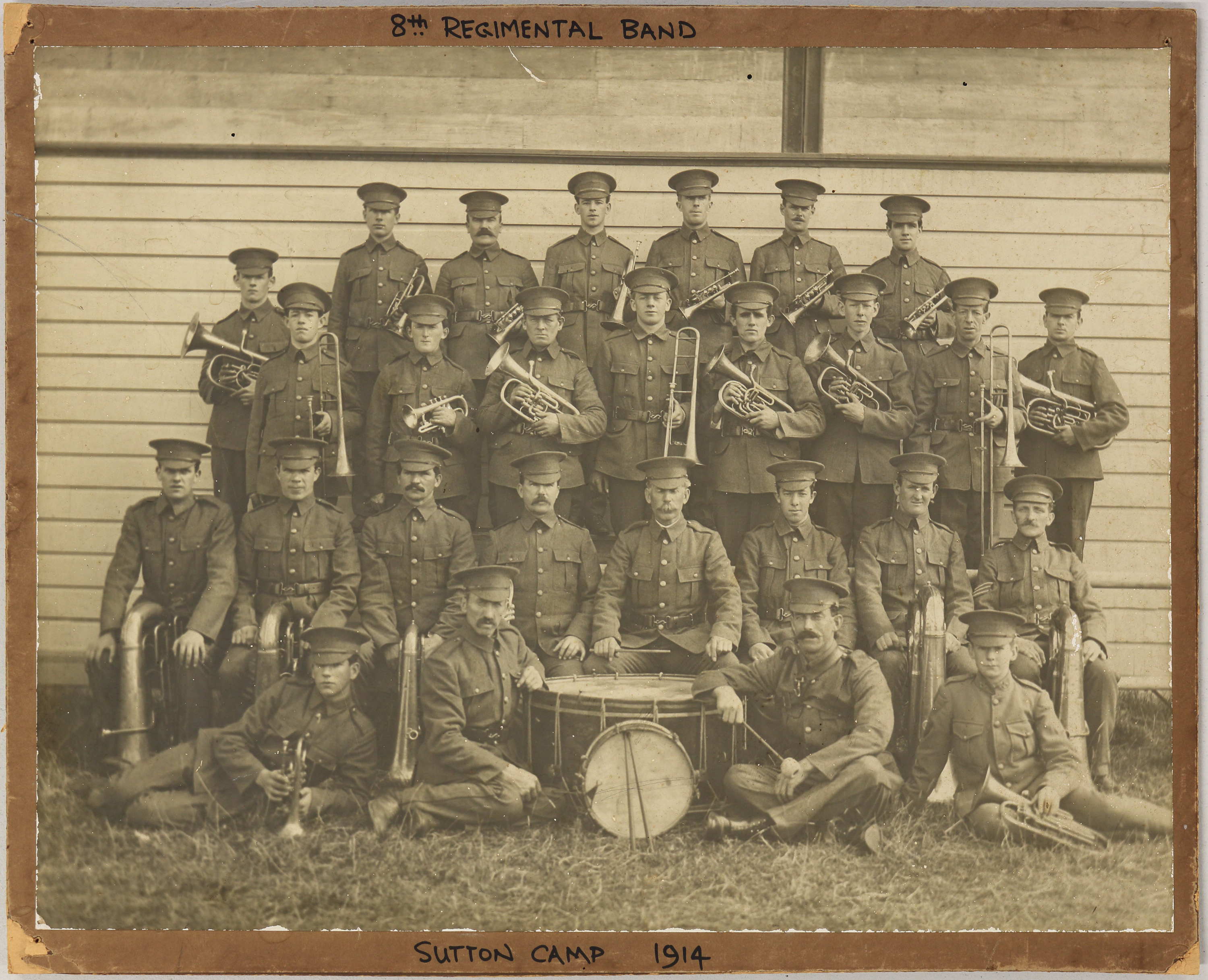 8th Regimental Band.  Sutton Camp 1914.